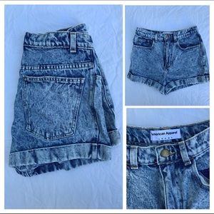 American apparel high waisted washed shorts